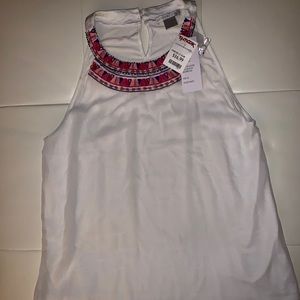 NWT Design History Jewel detailed neckline tank